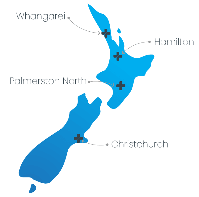 New Zealand map - company locations